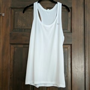 White Under Armour loose tank heat gear